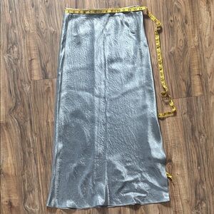 Vince Silver Metallic Maxi Slip Skirt